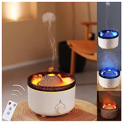 Humidificateur D'air Bébé, Humidificateur Dair Silencieux 2 Couleurs/Formes De Fumée,Minuterie,Télécontrôle, Humidificateur D’air pour Chambre,Bureau,Spa,Yoga,C
