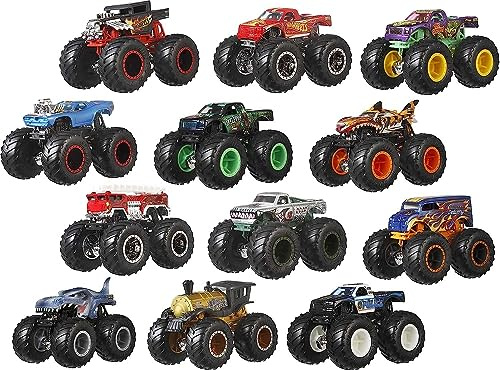 Hot Wheels Monster Trucks Ultimate Chaos! Exclusivo coche fundido a presión, paquete de 12