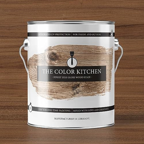 A.S. Création The Color Kitchen - Barniz para madera resistente a la intemperie, para interior y exterior, color nogal, brillo sedoso para una protección óptima de la madera, 2,5 L para 35 m² de