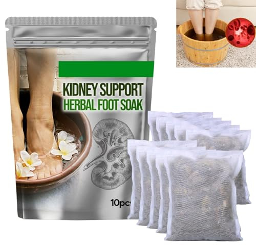 Kidney Support Herbal Foot Soak,Kidney-Health Foot Bath Herb,Kidney Warming Foot Bath Bag,Ginger Foot Bath Bag for Promote Blood Circulation,Herbal Foot Cleansing Soak