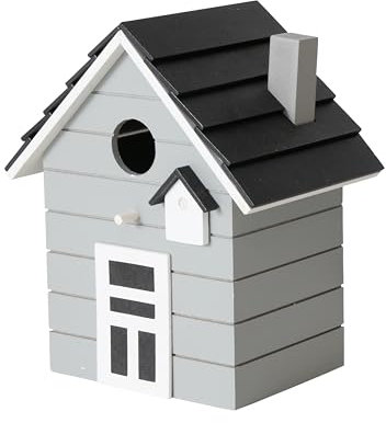 Seaside No.64 - Vogelhaus/Nistkasten für kleine Singvögel wie Meisen, Sperling und Fink - Indoor als Dekoration & Outdoor als Nistplatz in vielen verschiedenen Farbkombis (grau)
