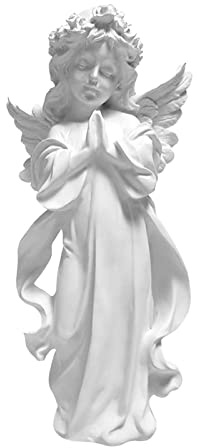 Tissting Statuetta Angelo Prega 16cm Scultura Gesso Decorazione - Ricordo Collezione Donna Ragazza Regali Natale Casa Mamma Amica Decor Scrivania Interno Esterno