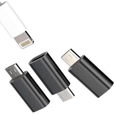 Adaptador Lightning hembra a micro USB macho (paquete de 3) cable de carga Android compatible con Samsung Galaxy S6 Edge S7 Active Nexus Note 5 Note4 Note3 conector de cable de carga