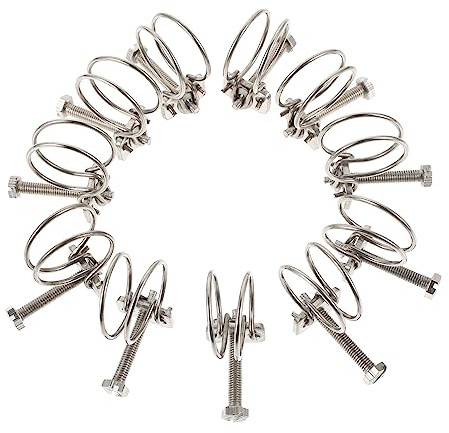 Edelstahl Drahtschlauchschellen 10 Stück Verstellbar Silber