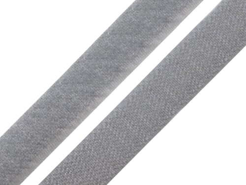 5 Meter Klettband zum Annähen Klettverschluss BAND (mittelgrau, 50mm Breit - 5 Meter)