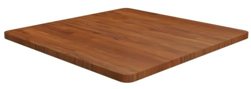 Homgoday Tischplatte Ersatztischplatte Holztischplatte Ersatzplatte Holz Platte für Couchtisch Esstisch Bartisch Konsolentisch Sofatisch Quadratisch Dunkelbraun 70x70x2,5cm Eiche Behandelt