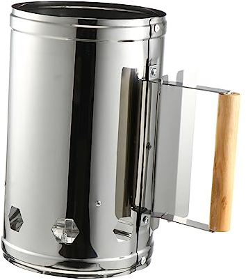 SEWOART Schnellfeuer Kamin Holzkohleanzünder BBQ Grillanzünder Mit Holzgriff Und Hitzeschild Für Holzkohlegrill Outdoor Grillen Camping