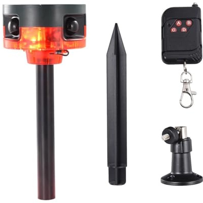 Alarme solaire à détecteur de mouvement, lumière LED solaire avec capteur de télécommande, son fort et détecteur de mouvement réglable pour usine, école, ferme, cour
