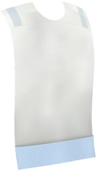 100pk Omnitex Premium Disposable Adult Bibs with Crumb Catcher Pocket, Self Adhesive Tabs | Recycled Fibers | Strong Heat Laminated Layers | Super Absorbent Front, Fluid Resistant Back (1 Pack of 100)