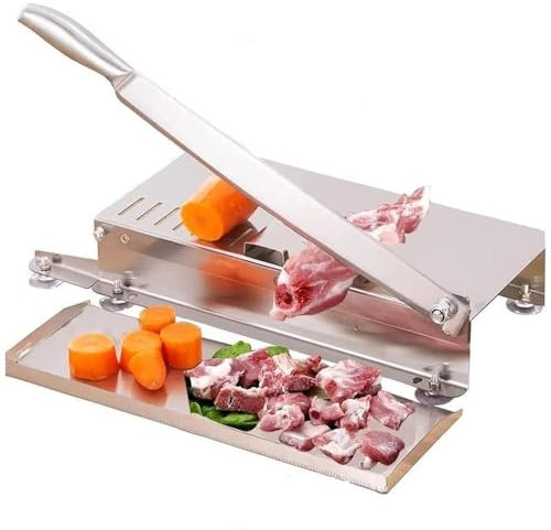 WOTZOV Rebanadas de Carne congelada, picadora de Carne de Costillas de Acero Inoxidable, Cuchillo Afilado Que no se afila, Deflector Fijo, diseño Antideslizante, Adecuado para c
