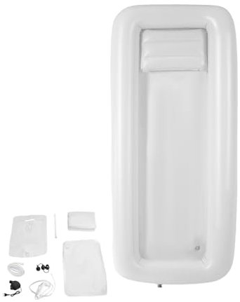Set di vasca da doccia gonfiabile, semplice sistema doccia a letto, aiuto per il bagno a letto per disabili, anziani, allettato, vasca da bagno pieghevole con sacchetto d'acqua e pompa ad aria
