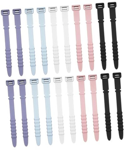Gadpiparty 20pcs Silicone Cable Tie Organizer Cable Winders for Charging Cords Data Holder for Home Office Management