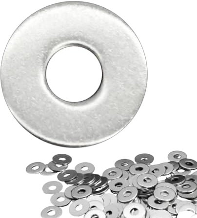 Flewdart arandelas metalicas M5 120pcs, 304 arandela plana de acero inoxidable M5 x 15mm, arandela inox metal para tuercas y tornillos
