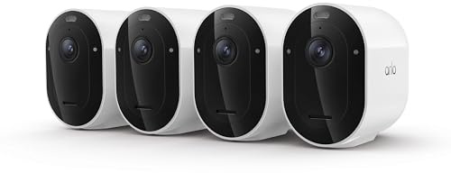 Arlo Pro Security Camera 2K HDR (6th Gen, 2025 Release) - Wireless Outdoor Camera, Rechargeable Removeable Battery, Emergency Response, 1-Month Trial of Secure Plan, 4 Cam, White, Motion Alert