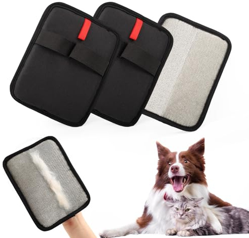 Fiohiros 2 Pezzi Guanti Rimuovi Peli Animali, Double-Sided Magnetico Pet Hair Remover Glove, Guanti per La Cura del Pelo Riutilizzabili per Tappeti, Divani, Vestiti (S2)