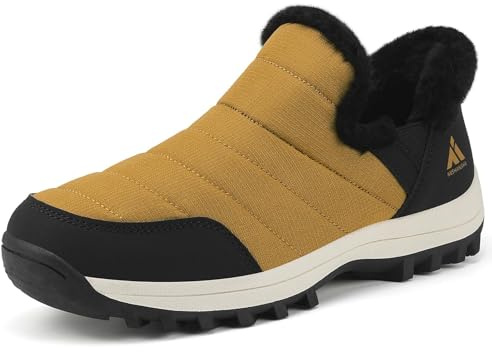 Mishansha Scarpe Invernali da Donna Foderate, Antiscivolo Caldi Stivali da Neve Slip-on Donna Outdoor, Marrone 41 EU