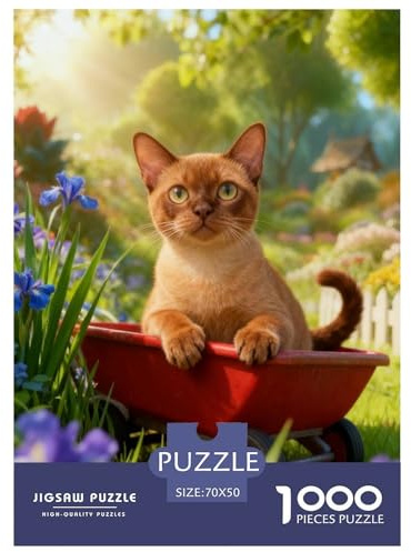 Puzzle Chat Birman Européen 1000 Pièces pour Adultes Et Enfants, Jeu D'Intelligence, Casse-tête Buisson Fleuri, DéCoration, Cadeau Adulte 70x50cm/1000pcs