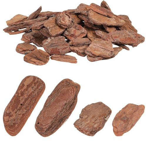 SEWACC Écorces de Pin pour Décor de Terrarium, Matériaux d’Aménagement Paysager pour Boîte à Reptiles 500 G, Naturel Marron