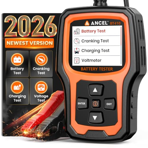 ANCEL 12V 24V Car Battery Load Tester, 100-2000 CCA Car Battery Tester, Battery Health & Condition Tester for Lead-Acid & Lithium, Alternator Cranking Charging Volt Test for Motorcycle Truck RV Boat