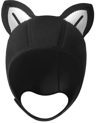 Oshhni Capucha para Buceo, Gorro de Natación para Hombre Y Mujer, Cómoda Capucha para Traje de Neopreno, Gorro de Surf para Actividades Subacuáticas, Línea Negra en La Oreja