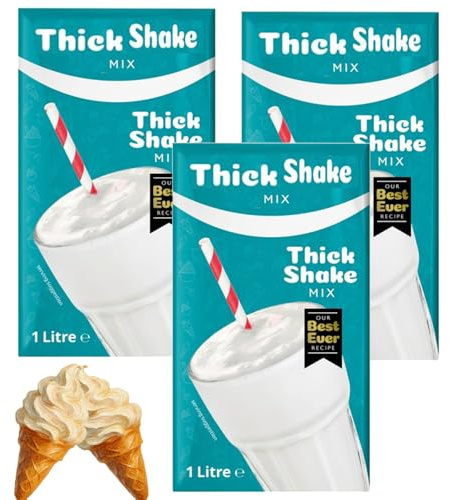 Ice Cream Mix Variety Pack 1L – 3 x Packs - Multiple Flavors Dessert Mix, Easy Homemade Ice Cream Base, Smooth & Creamy Texture - cmle (Thick Shake Mix 1L)