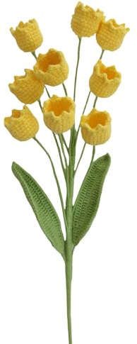 YIGZYCN Fiori di mughetto all'uncinetto 9 steli decorazioni per la casa decorazione festa di nozze 55 cm fiori di lana all'uncinetto gigli della valle