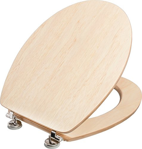 Cornat WC-Sitz Ligna - Hochwertiges Echtholz - Kiefer - Komfortables Sitzgefühl - Edle Holz-Optik passt in jedes Badezimmer / Toilettensitz / Klodeckel / KSLIGK, 43 x 37.7 x 4 cm