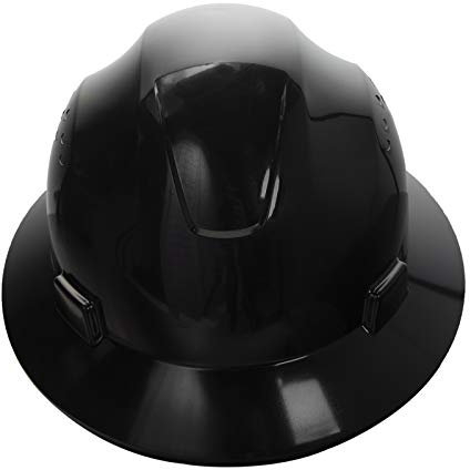 JORESTECH Schutzhelm schwarz HDPE Vollrandhelm mit 4-Punkt-verstellbarer Ratschenaufhängung für Arbeit, Zuhause und allgemeinen Kopfbedeckungsschutz ANSI Z89.1-14 Compliant HHAT-02