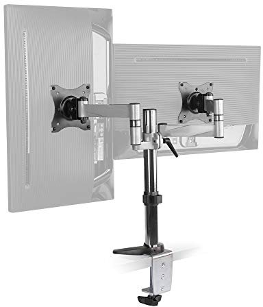 RICOO Monitor Halterung 2 Monitore Bildschirmhalterung Dual Monitor-Arm Monitorhalterung Ständer Arme für 13-27 Zoll Computer-Monitore PC Gaming Bildschirm TS0811 Stand Tischhalterung Monitor-Halter