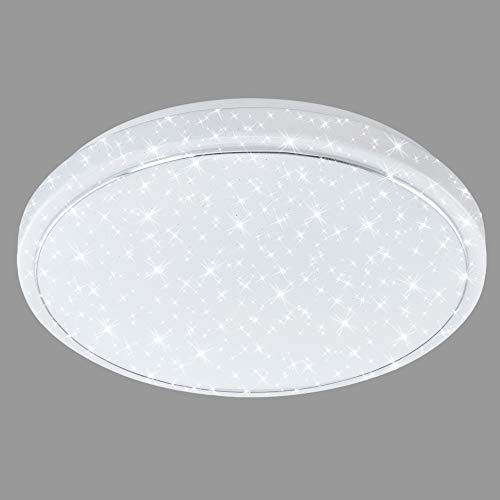 BRILONER - LED Deckenlampe mit Sternenhimmel, einstellbar von warmweiß bis kaltweiß, via Wandschalter, LED Lampe, Deckenleuchte, Wohnzimmerlampe, Schlafzimmerlampe, Küchenlampe, 28x8,3 cm, Weiß