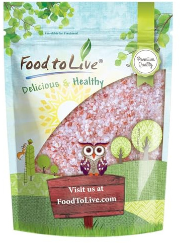 Food to Live Himalayan Pink Salt, 1 Pound – Coarse Grain, No Additives, No Preservatives, Vegan, Kosher, Bulk. Packed with Minerals. Perfect Seasoning. Suitable for Grinders, Salt Mills.