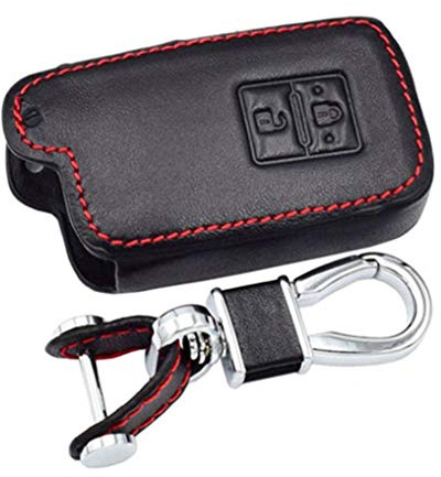 Happyit Leder Autoschlüssel Fall Abdeckung Schlüsselbund für Toyota Auris Camry RAV4 Avalon Yaris Verso 2012-2019 2 Tasten