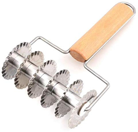 Angoter Large Size Metal Fondant Ribbon Cutters Cookie Pizza Pie Bread Pastry Lattice Cutter Kitchen Pastry Baking Tools