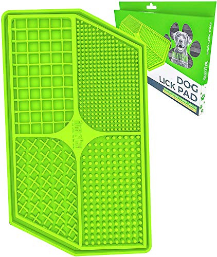 Mighty Paw - Licky Mats for Dogs - BPA-Free Food Grade Silicone Dog Lick Mat - Supports Dental Health, Easy Grooming, Slow Feeding - Lick Mats for Dogs Puppy - Dishwasher Safe Green