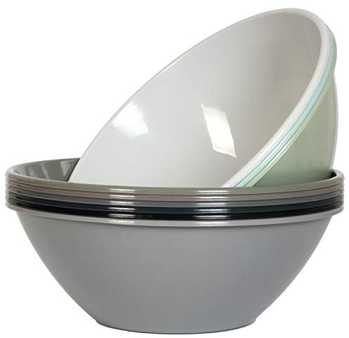 Youngever 9 Paquetes Cuencos Grandes de Plástico 3L, Tazón Mezcla, Cuencos Para Mezclar, Cuencos Para Ensalada, Cuenco Para Servir, Tazón de Cereales (Urban)