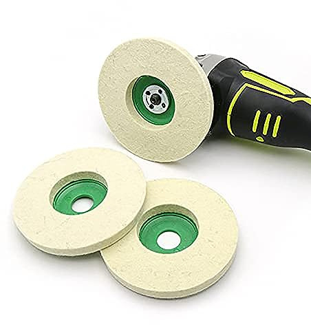 FINGLEE DT 3pc Disco de Fieltro de 125mm para Pulir,Fieltro Pulido Rueda para Angulo Amoladora,para Pulido de Metales,Pulido de Vidrio y Cerámica. (3pc 125mm)