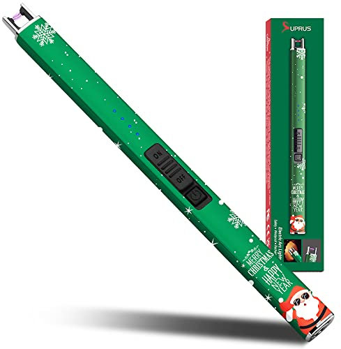 SUPRUS Accendino elettrico ad arco elettrico, antivento, senza fiamma, USB, ricaricabile, con serratura di sicurezza per candele, barbecue, campeggio