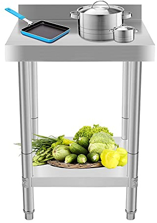homewell Tavolo da lavoro in acciaio inossidabile tavoli da lavoro da tavolo in acciaio inossidabile per tavolo da cucina da cucina in acciai inossidabil 61 * 61 * 90 cm