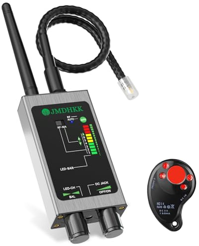 JMDHKK M8000 Detector de Cámaras Ocultas, Micrófonos y Dispositivos de Espionaje para Hoteles y Viajes (Plateado)