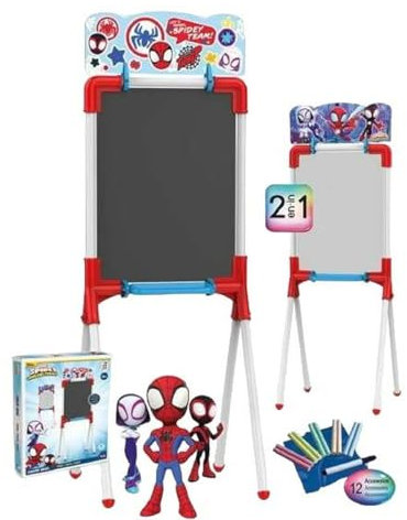 Chicos - Pizarra Infantil Spidey 2 en 1 | Pizarra Spidey | Material de Gran Resistencia y Durabilidad | A partir de 3 Años (53033)