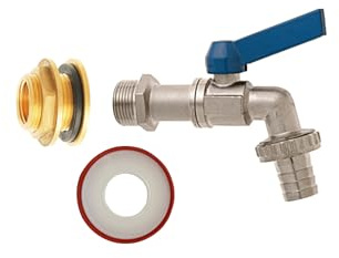 Geka Water Butt Connection Set Brass Internal Thread 3/4 Inch Nominal Size mm 19 Male Thread 1 Inch