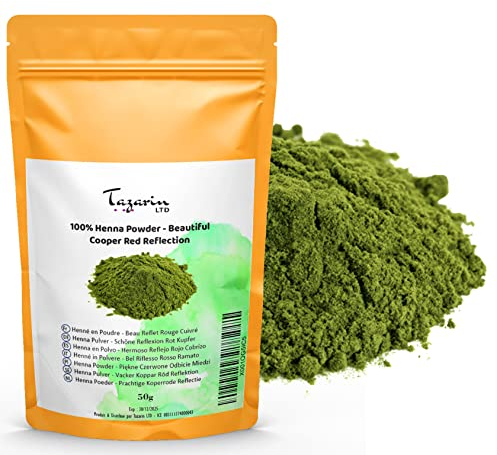 50g Henné en Poudre, Naturel - Jolie Reflet Roux Cuivré - Coloration Cheveux - 100% Naturel, Pur et Sans Additifs | Poudre Fine