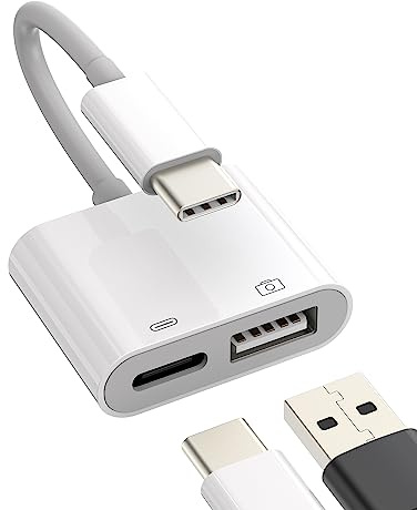 Adaptador USB-C a USB (2 en 1) Cable de carga OTG Accesorios Tipo Dongle Thunderbolt Convertidor de carga Puerto de ratón Compatible con Samsung Galaxy S20 S21 S22 FE S23 Ultra Note10 S9 S10 MacBook