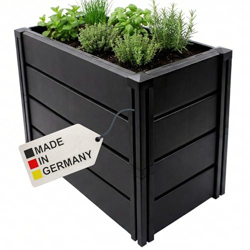 NYVI Hochbeet NYVIGreen M 82x44x61cm 196 Liter - Kunststoff Kräuterbeet für Garten, Terrasse, Balkon - Wetterfest, UV-resistent, Rostfrei, Langlebig - Einfache Steckmontage & Erweiterbarkeit