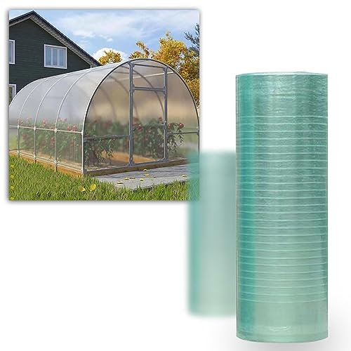 Polycarbonat Dachplatte,Transparente Gewächshausplatte,0,8mm Tageslichtpaneel,Uv-Schutz,Poly Kunststoffplatten,Fenster und Türen Vordachabdeckung Ersatzplatten für Schuppen Carport Kalt,W×L-1.2x10m