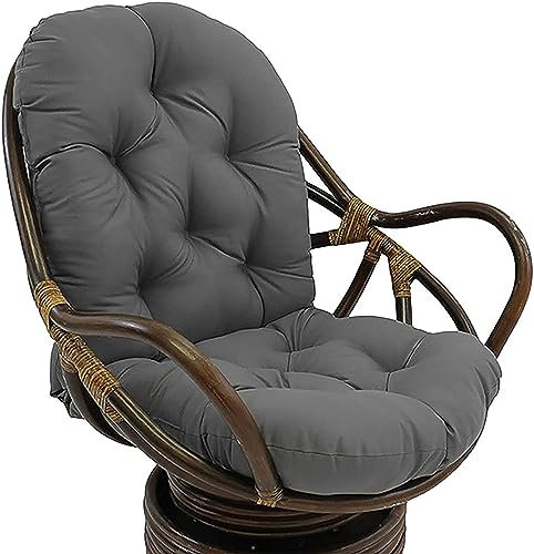 Rattani Auflage/Polster für Schaukelstuhl, Schaukelkissen Ersatz Outdoor/Indoor, Weich Verdickt Waschbar Sitzkissen Fester Twill Drehstuhl Schaukelstuhl Kissen rutsc (Light Grey)