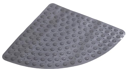 Wansiman Eckduschmatte,Duschmatte rutschfest Halbrund,Schnell Trocknende Eck-Duschmatte,Duschmatte Dreieckig,Schnell Trocknenden,Viertelkreis,SaugnäPfen,AblauflöChern,FüR Badewanne Und Nassbereiche