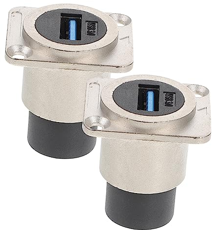 CAXUSD 2stücke USB Panel Mount Coupler Wasserdichter Langlebiger Female to Female Adapter Für Einfache Datenverbindung Kompatibel Mit Desktop Laptop Und Medienplayer
