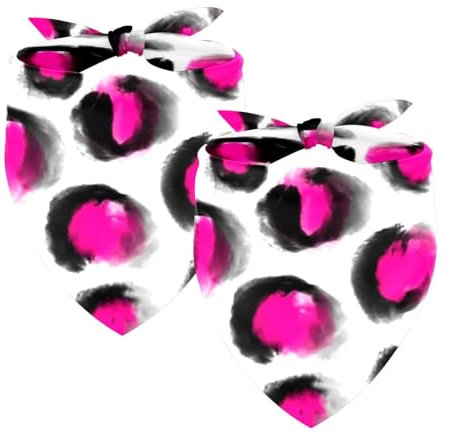 Hundehalstuch, waschbar, Dreieckstuch für kleine, mittelgroße und große Hunde, Katzen, Haustiere, Rosa, 2 Stück