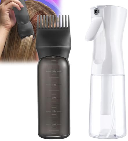 WPPQWP Haaröl Applikator, Wurzelkamm Hair Oil Applicator, Haarmassagebürsten (Schwarz-2)